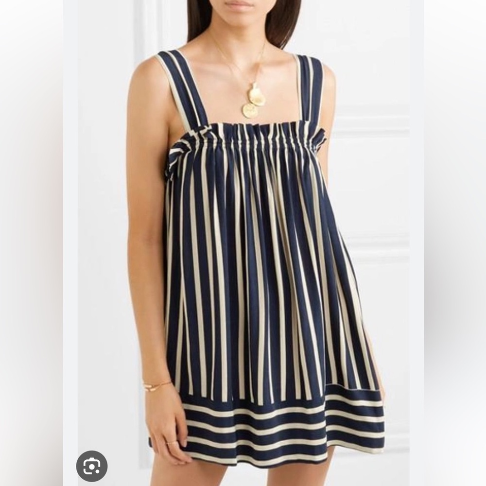 Faithful the Brand ocean dip striped crepe mini dress